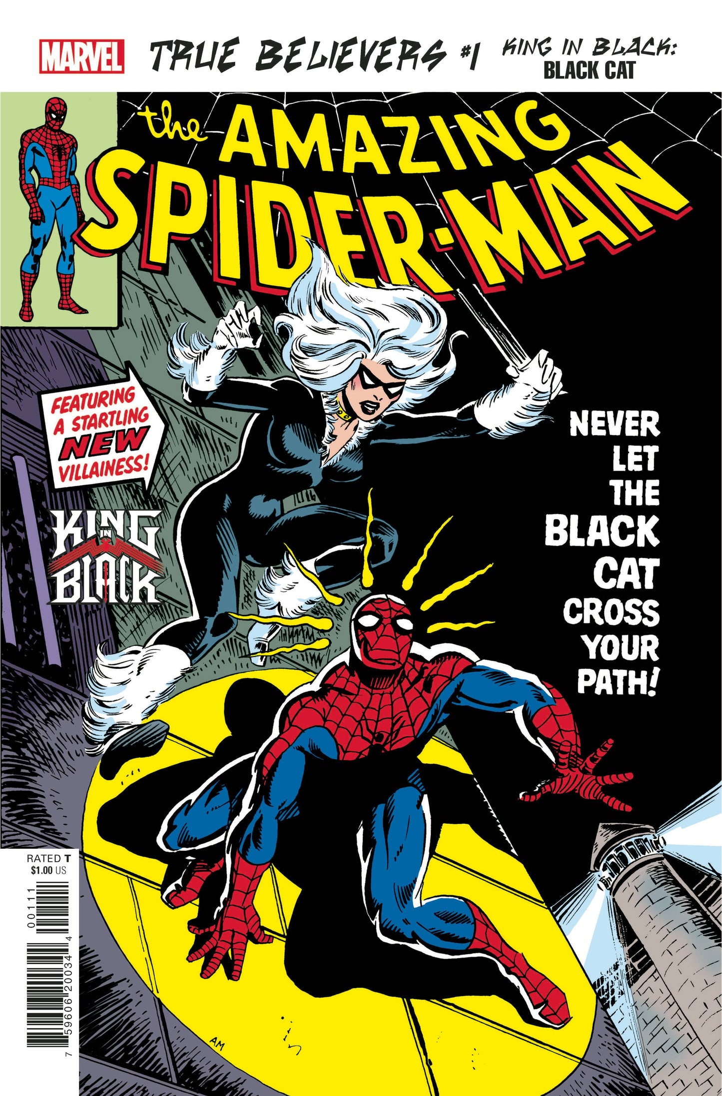 TRUE BELIEVERS KING IN BLACK BLACK CAT #1 (REPRINT AMAZING SPIDER-MAN #194)