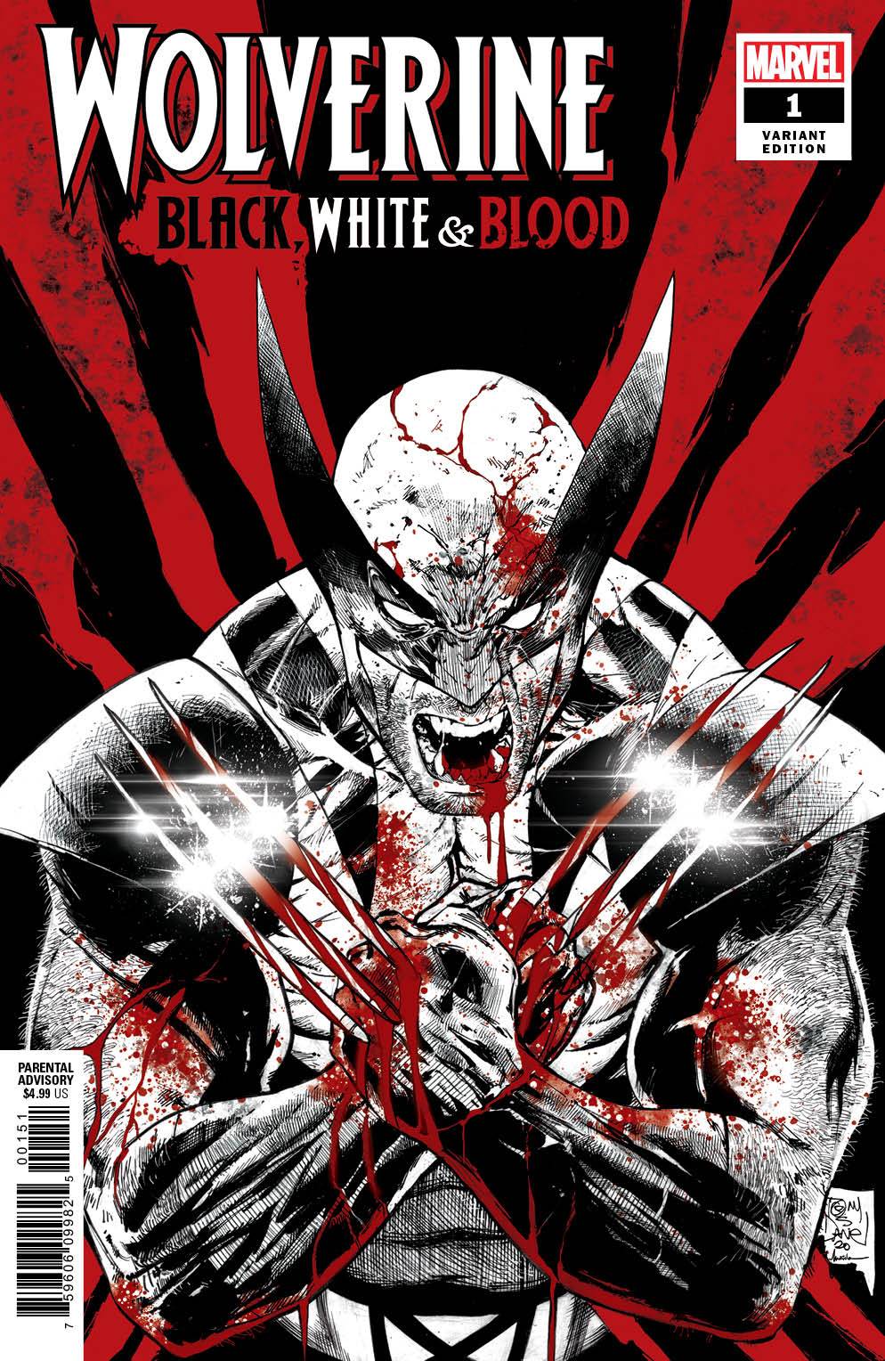 WOLVERINE BLACK WHITE BLOOD #1 (OF 4) DANIEL 1:25 VARIANT 2020 Wolverine MARVEL COMICS   