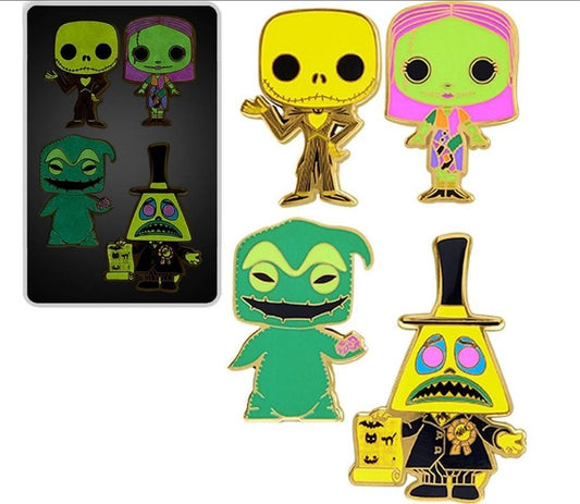 FUNKO LOUNGEFLY WD NIGHTMARE BEFORE CHRISTMAS BLACKLIGHT PIN SET
