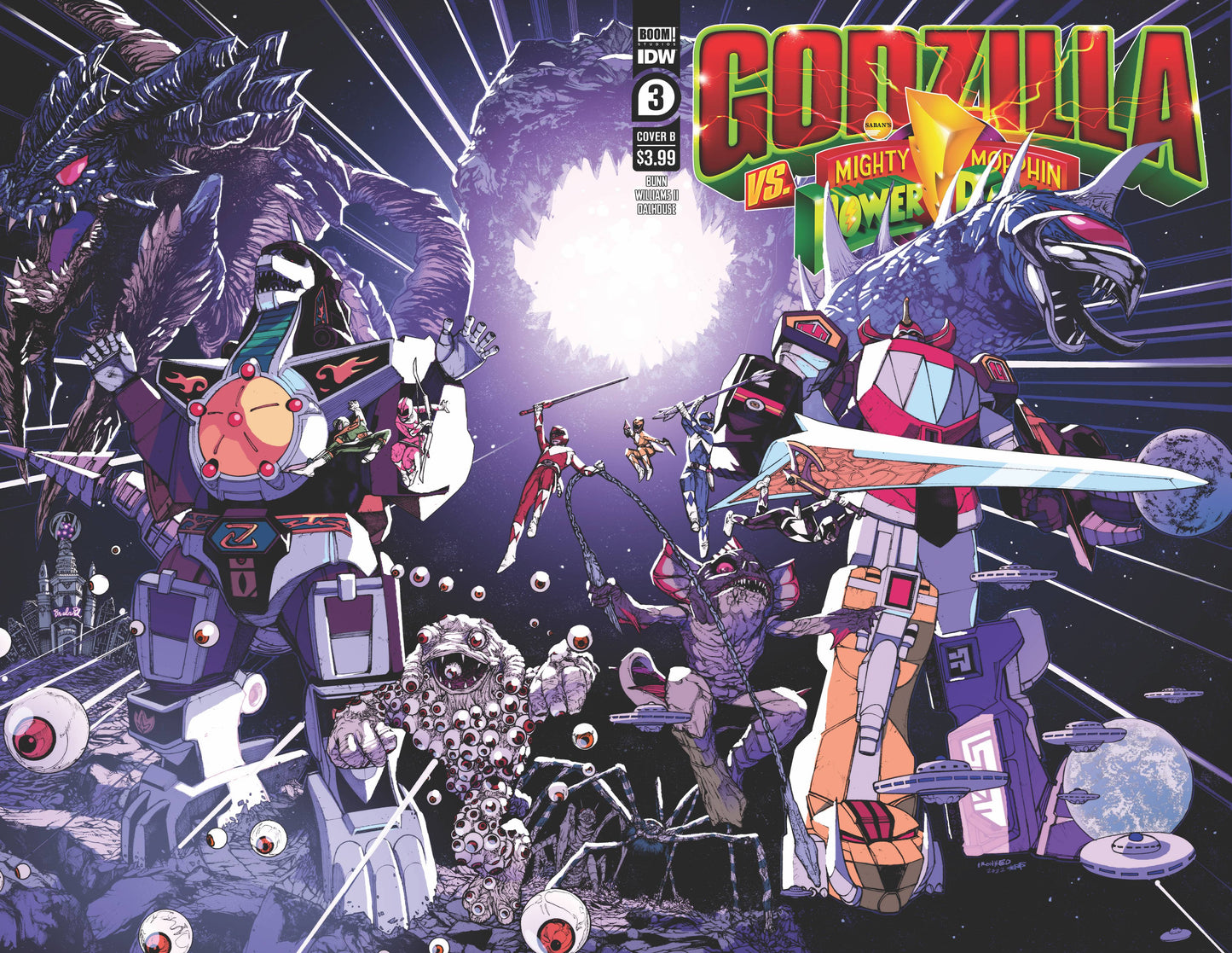 GODZILLA VS MMPR #3 (OF 5) CVR B ALEX SANCHEZ 2022 MMPR IDW PUBLISHING   