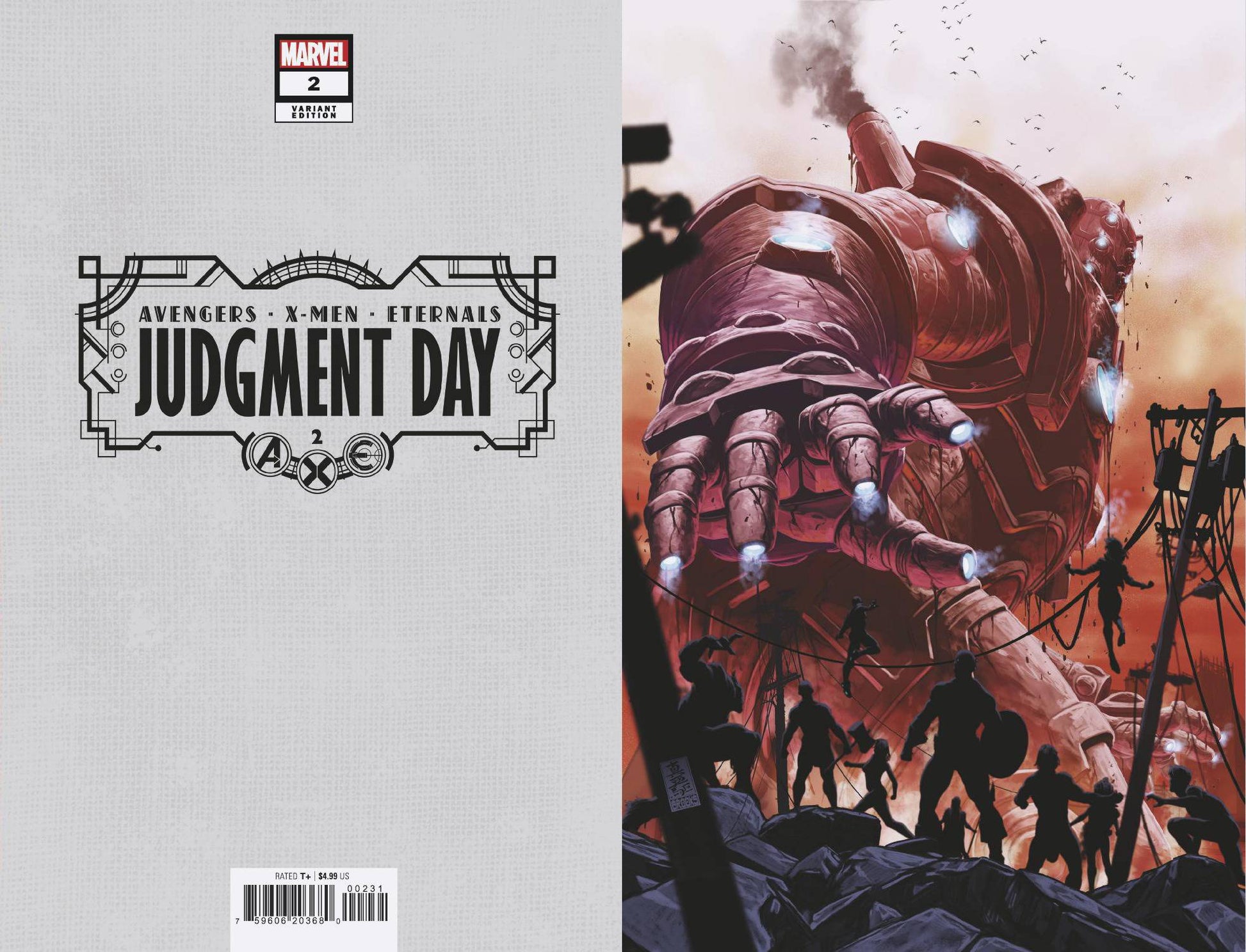 AXE JUDGMENT DAY #2 (OF 6) 1:100 BROOKS VIRGIN VARIANT 2022 Avengers MARVEL COMICS   