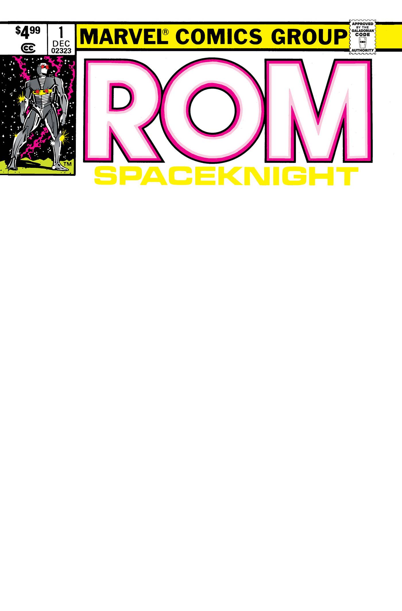 09/20/2023 ROM #1 FACSIMILE EDITION BLANK VARIANT Rom MARVEL PRH   