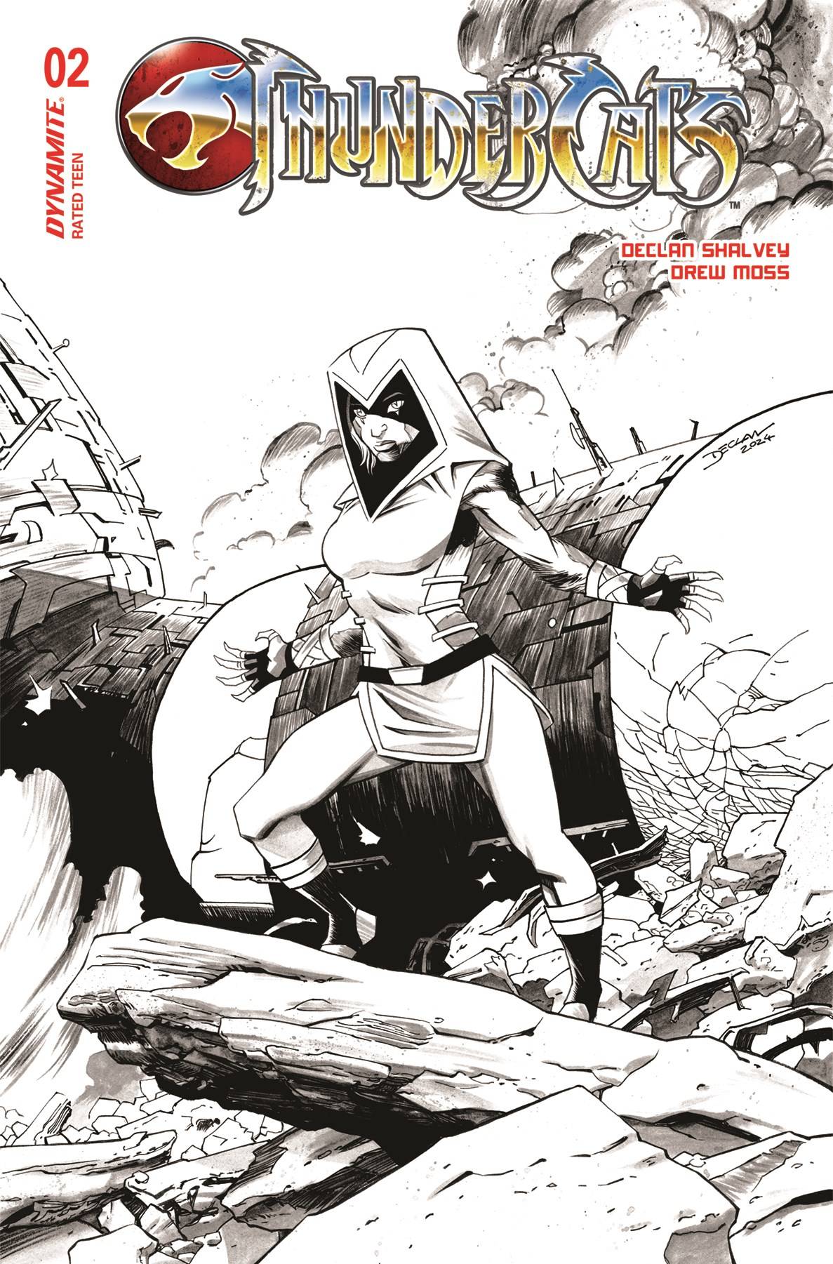 THUNDERCATS #2 SHALVEY CALICA 1:10 B&W VARIANT 2024