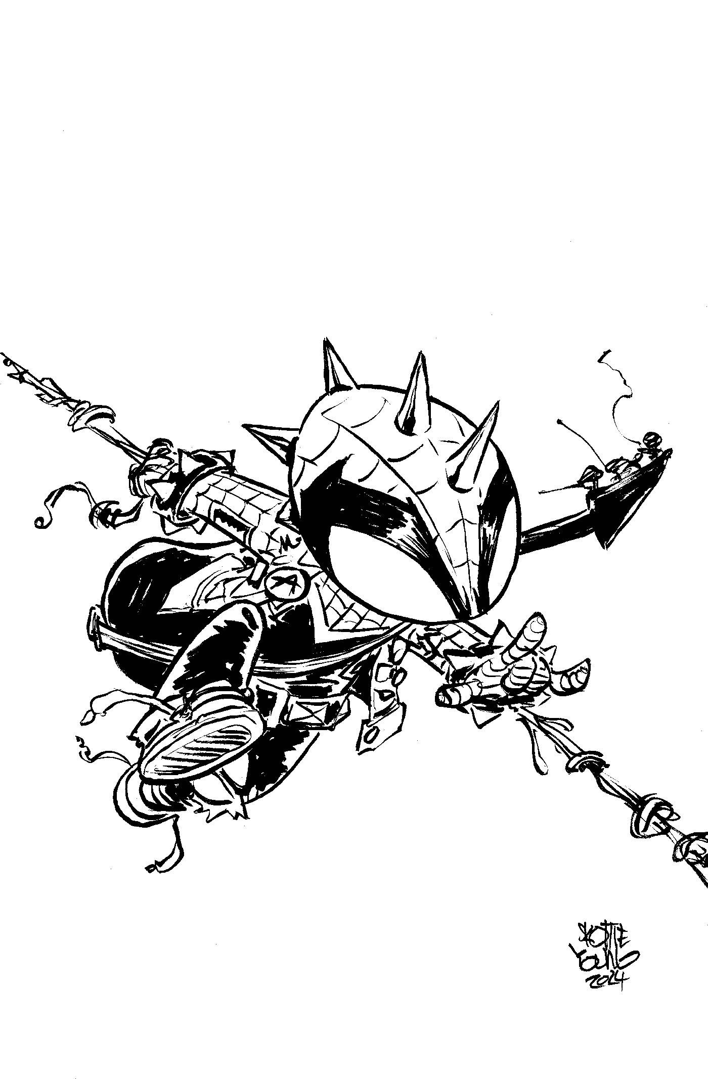 AMAZING SPIDER-MAN #52 SKOTTIE YOUNG BIG MARVEL B&W 1:50 VIRGIN VARIANT 2024 Amazing Spider-Man MARVEL PRH   