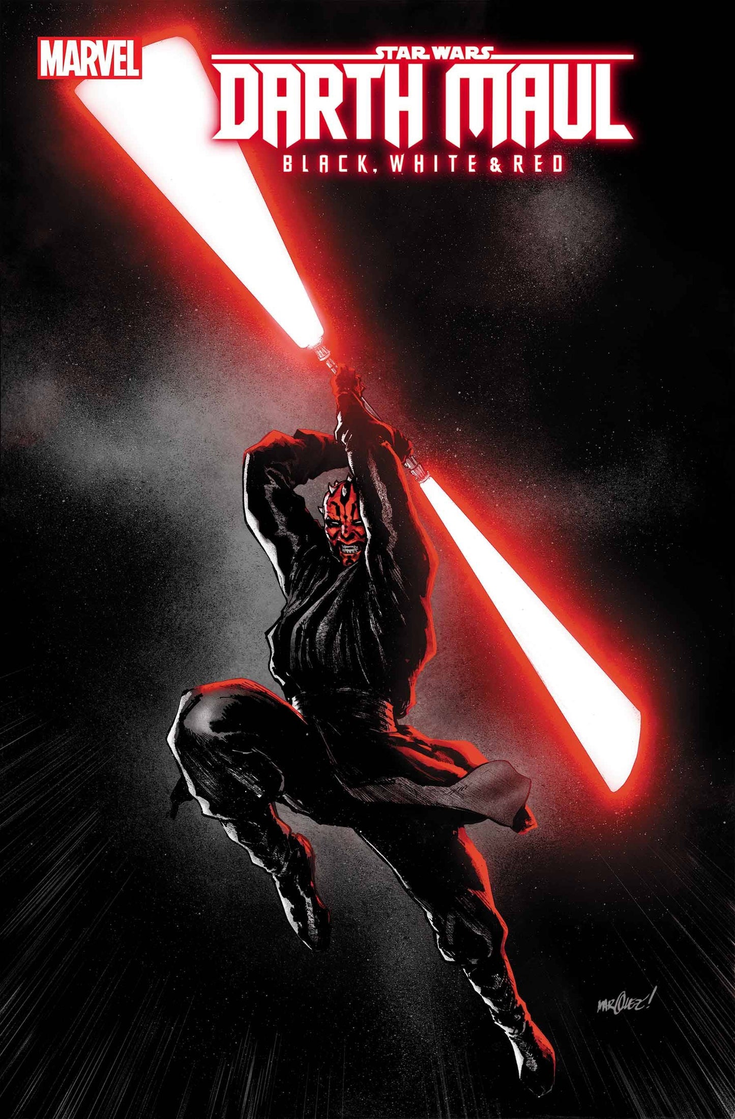 STAR WARS DARTH MAUL BLACK WHITE & RED #4 (OF 4) 1:25 VARIANT 2024 Star Wars MARVEL COMICS