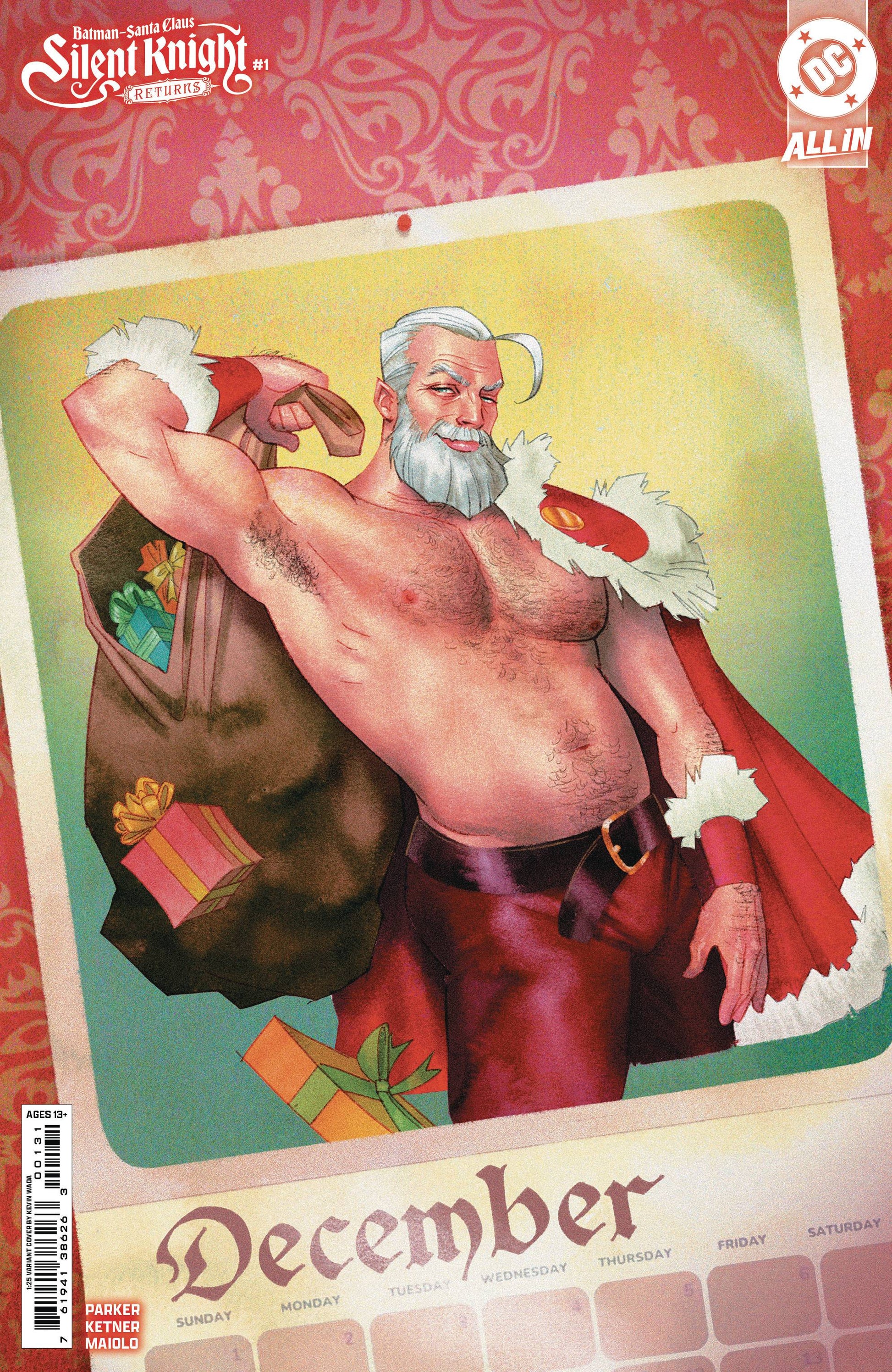 11/27/2024 BATMAN SANTA CLAUS SILENT KNIGHT RETURNS #1 (OF 5) 1:25 KEVIN WADA CARD STOCK VARIANT Batman DC COMICS