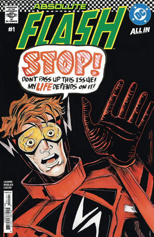 ABSOLUTE FLASH #1 1:25 JEFF LEMIRE CARD STOCK VARIANT 2025 Absolute Flash DC COMICS