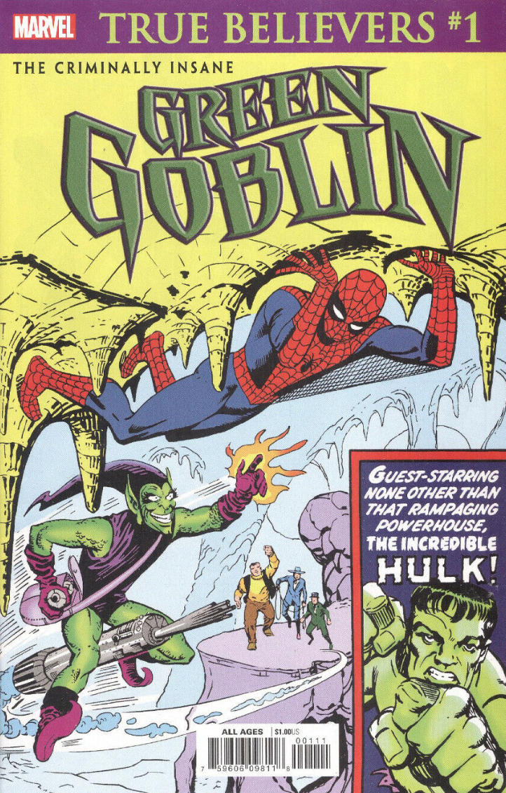 TRUE BELIEVERS CRIMINALLY INSANE GREEN GOBLIN #1 (REPRINT AMAZING SPIDER-MAN #14 1ST APP GREEN GOBLIN) Amazing Spider-Man MARVEL COMICS   