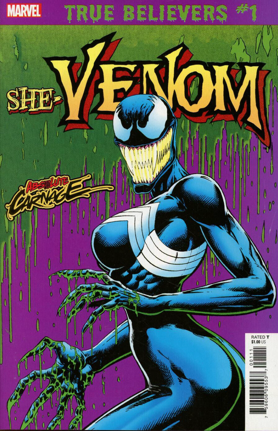 TRUE BELIEVERS ABSOLUTE CARNAGE SHE-VENOM #1 Venom MARVEL COMICS   