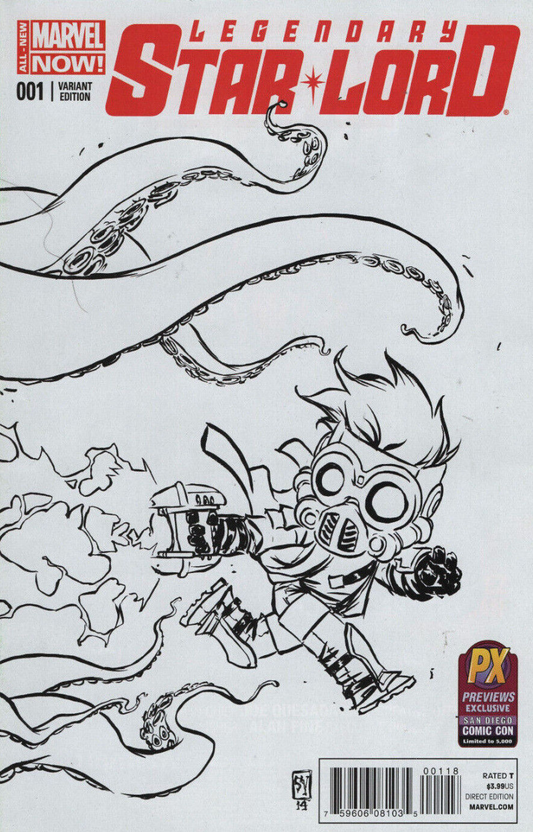 LEGENDARY STAR LORD #1 B&W SKOTTIE YOUNG SDCC PX VARIANT 2014