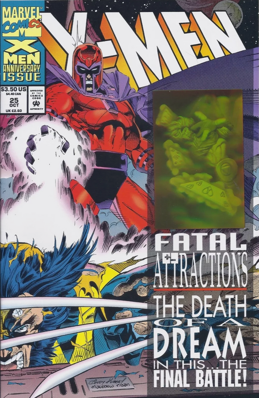 X-MEN #25 HOLGRAM 1993 (MAGNETO REMOVES WOLVERINE ADAMANTIUM) X-Men MARVEL COMICS   