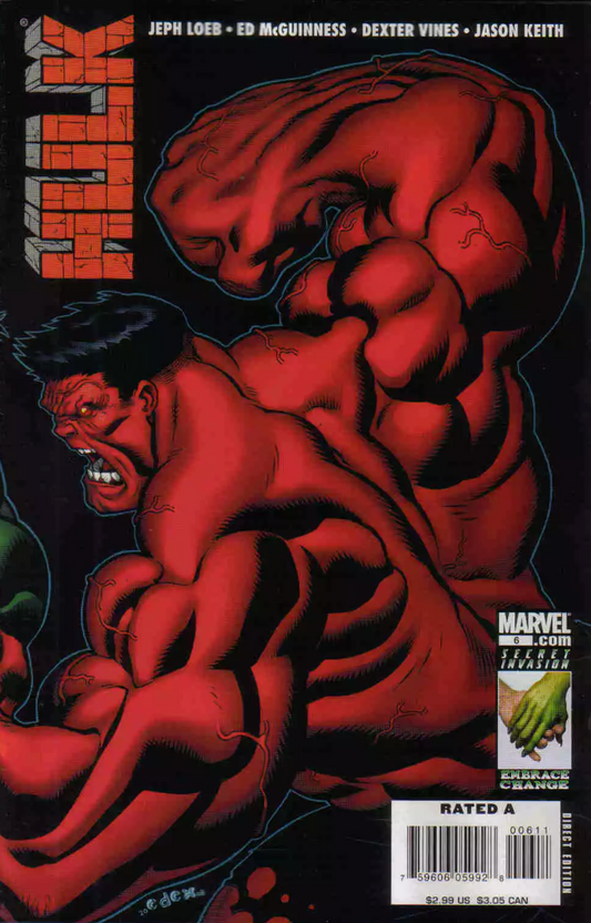 HULK #6 RED HULK 2008 Hulk MARVEL COMICS   