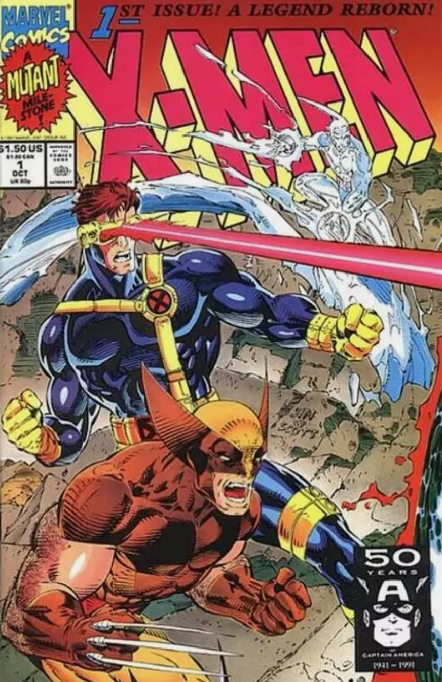 X-MEN #1 JIM LEE CYCLOPS WOLVERINE 1991 X-Men MARVEL COMICS   