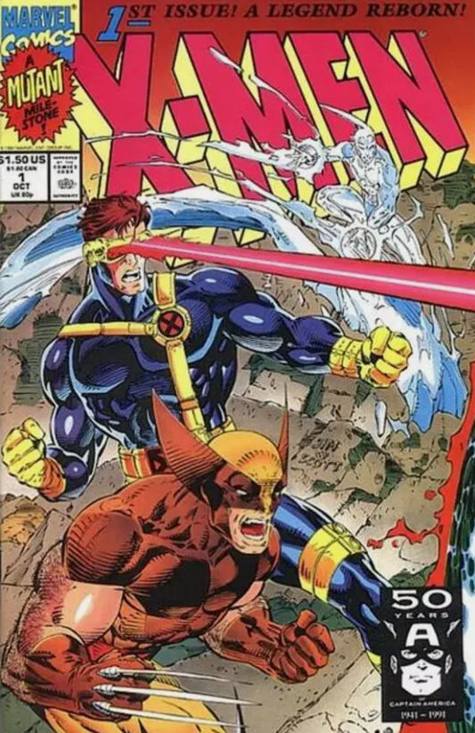 X-MEN #1 JIM LEE CYCLOPS WOLVERINE 1991 X-Men MARVEL COMICS   