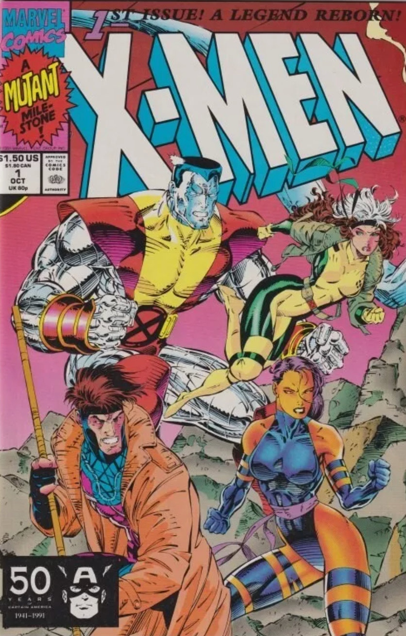 X-MEN #1 JIM LEE ROGUE GAMBIT PSYLOCKE COLOSSUS 1991 X-Men MARVEL COMICS   