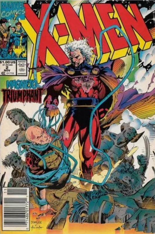 X-MEN #2 JIM LEE NEWSSTAND 1991 X-Men MARVEL COMICS   