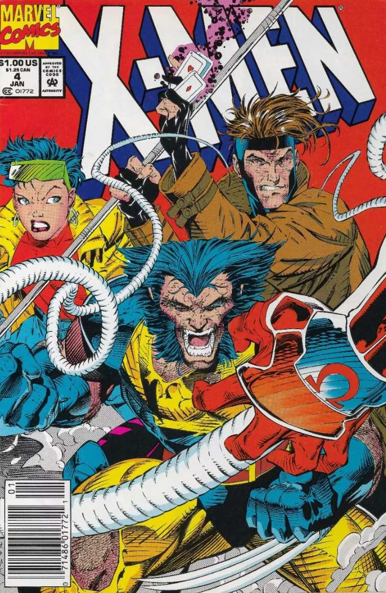 X-MEN #4 NEWSSTAND JIM LEE (1ST APP OMEGA RED) 1991 X-Men MARVEL COMICS   