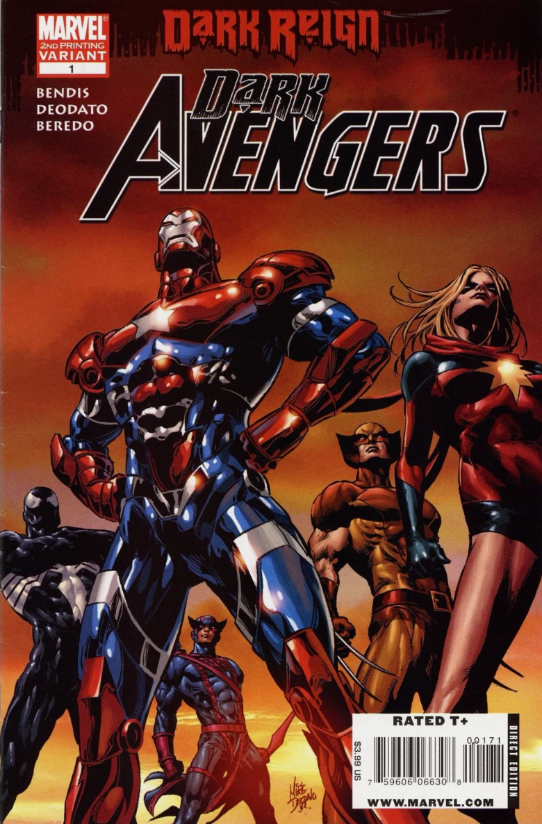 DARK AVENGERS #1 2ND PRINT VARIANT 2009 (1ST IRON PATRIOT) Dark Avengers MARVEL COMICS