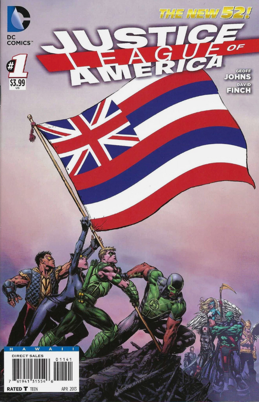 JUSTICE LEAGUE OF AMERICA #1 HAWAII FLAG 2013 Justice Society of America DC COMICS