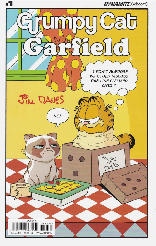 GRUMPY CAT GARFIELD #1 (OF 3) CVR I 1:100 VARIANT SIGNED BY JIM DAVIS 2017 DYNAMITE