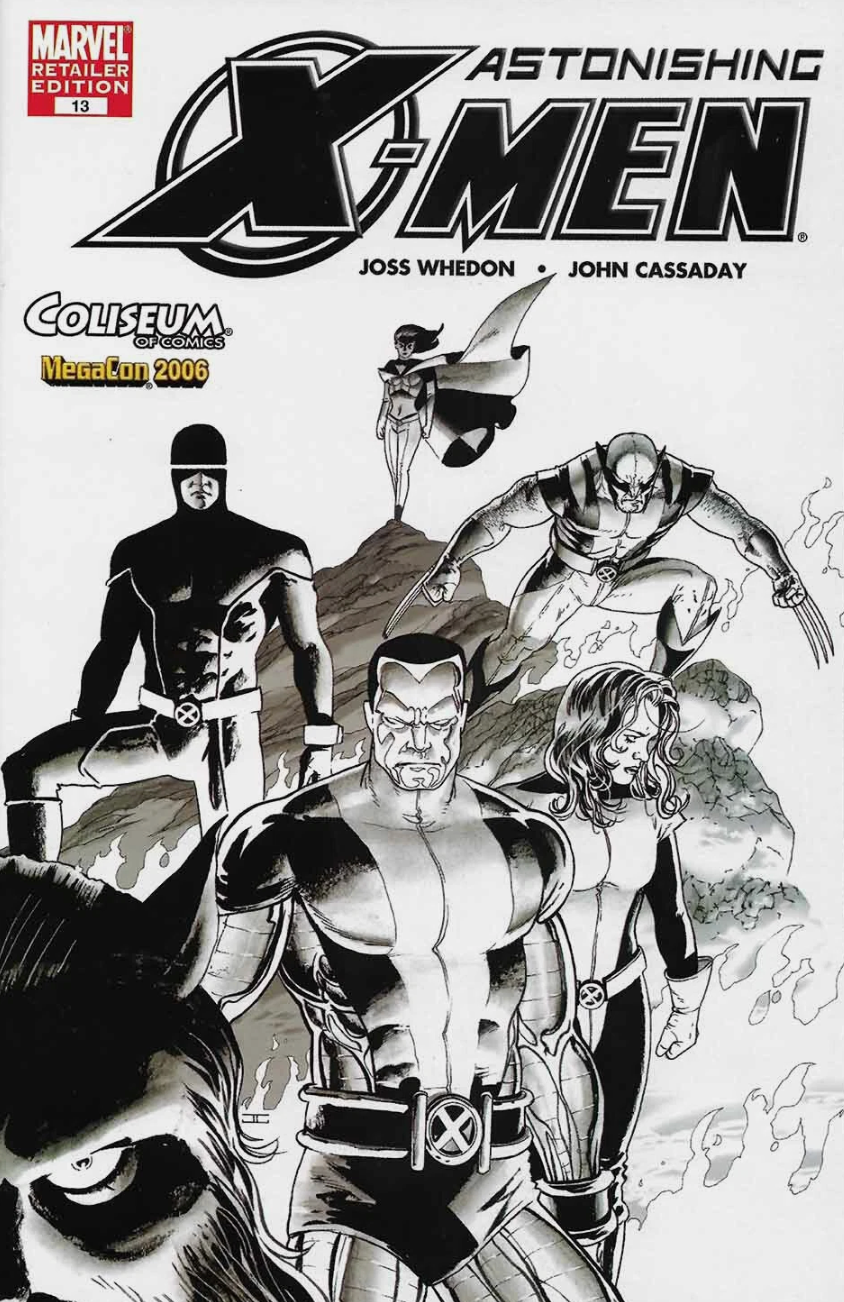 ASTONISHING X-MEN #13 MEGACON B&W VARIANT 2006 Astonishing X-Men MARVEL COMICS