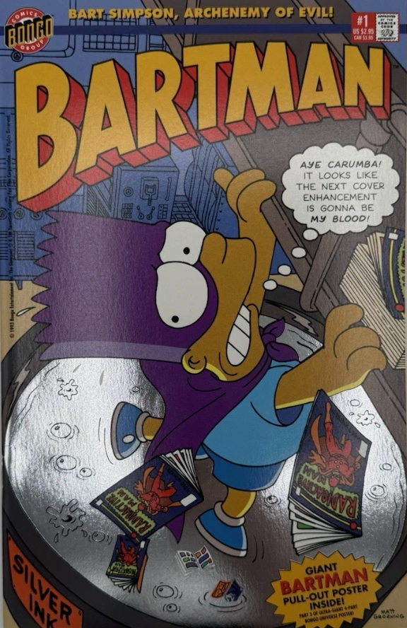 BARTMAN #1 SIMPSONS SILVER FOIL 1993 Simpsons BONGO COMICS