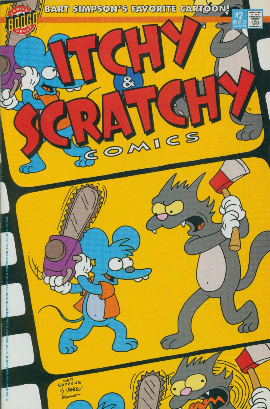 ITCHY AND SCRATCHY COMICS #2 1993 Simpsons BONGO COMICS