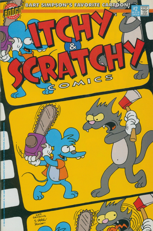 ITCHY AND SCRATCHY COMICS #2 1993 Simpsons BONGO COMICS