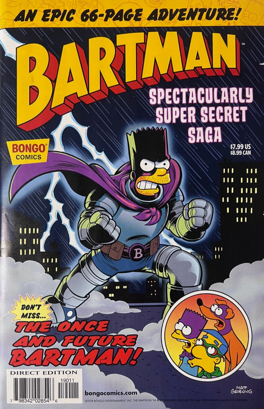 BARTMAN'S SPECTACULARY SUPER SECRET SAGA 2018 Simpsons BONGO COMICS