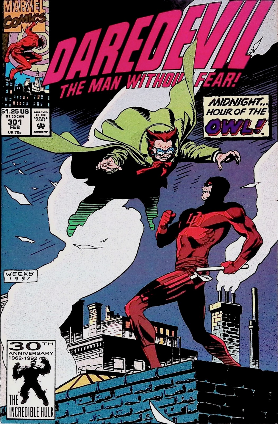 DAREDEVIL #301 1992 Daredevil MARVEL COMCS