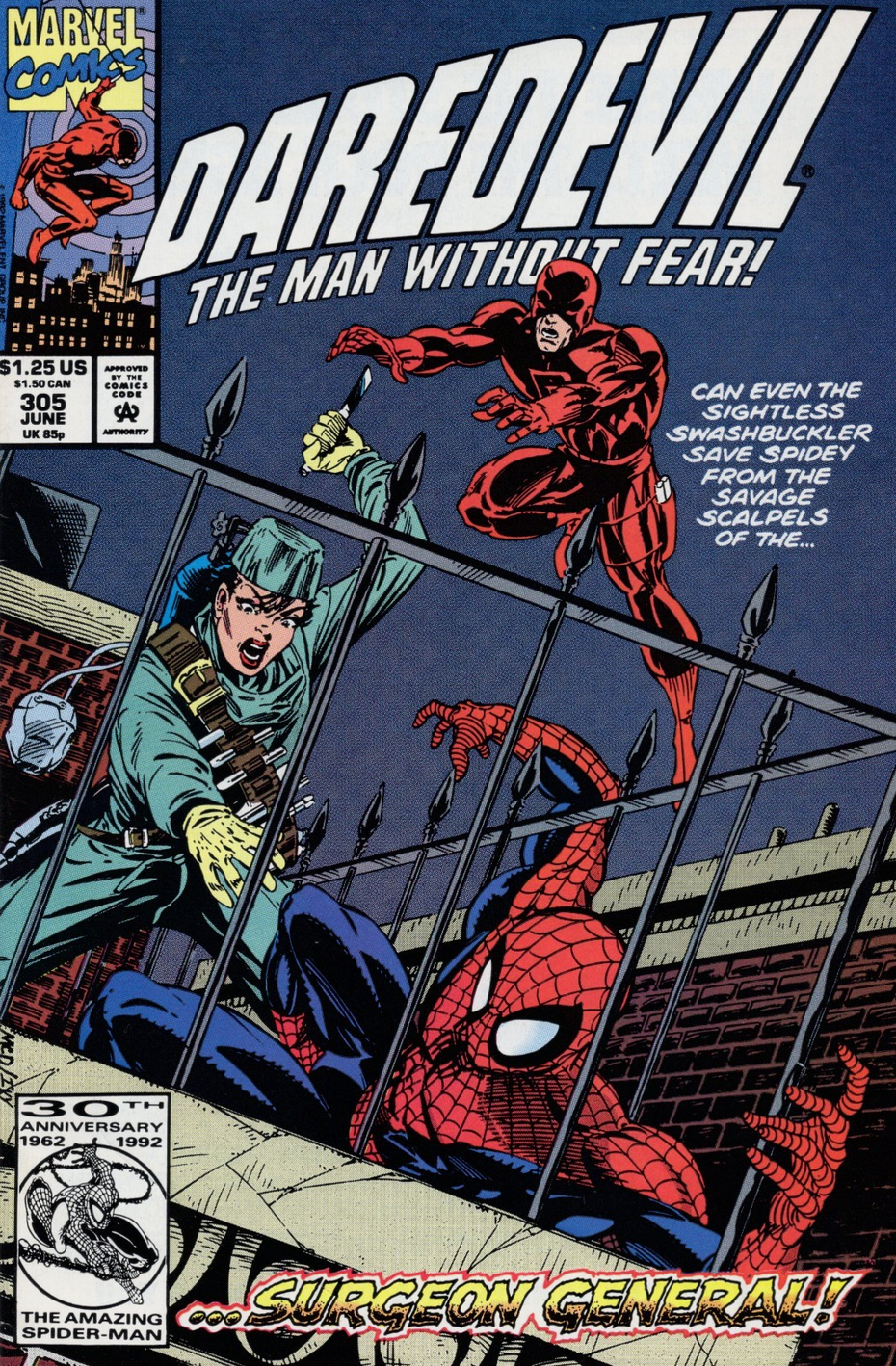 DAREDEVIL #305 1992 Daredevil MARVEL COMCS