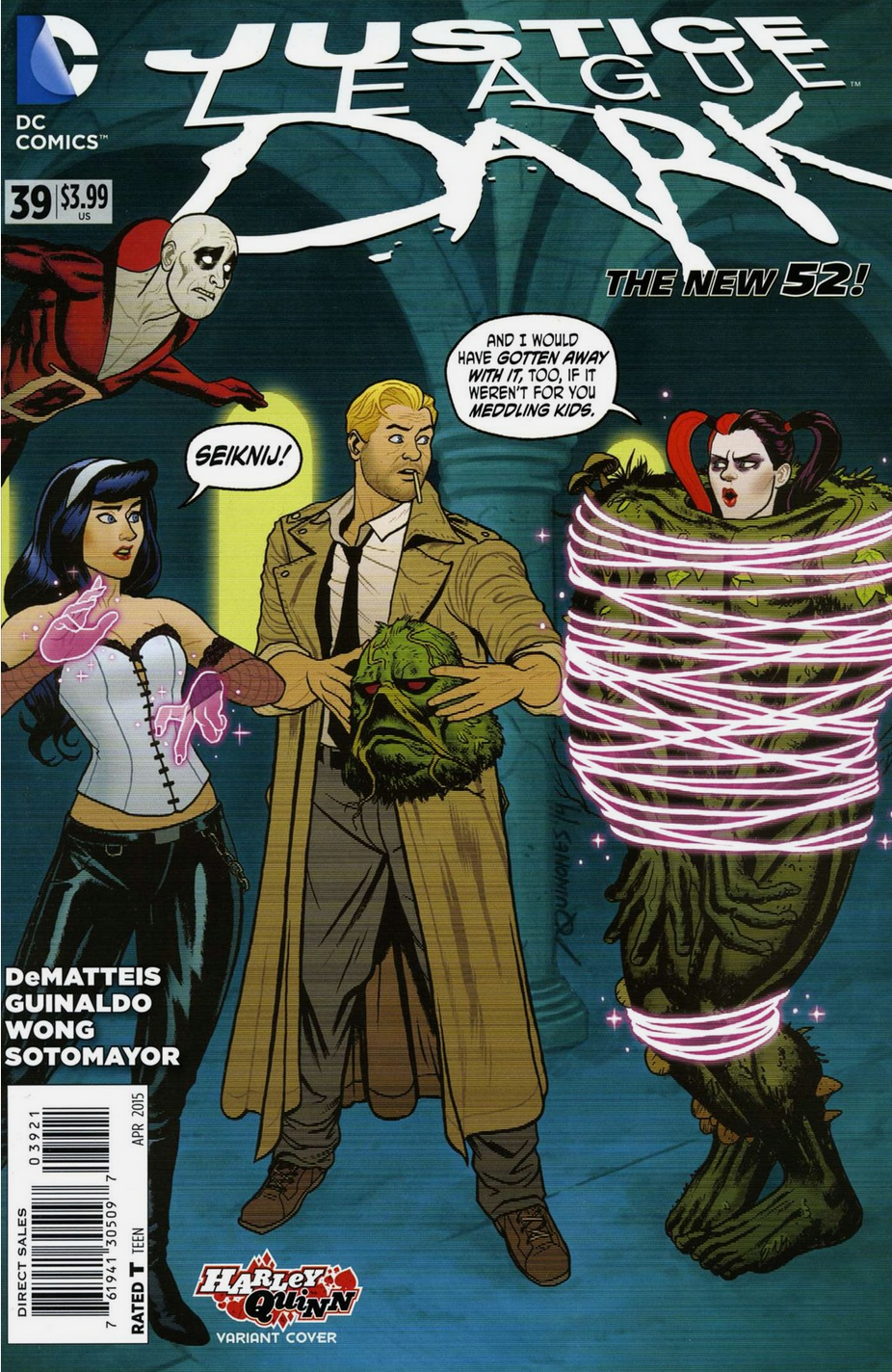 JUSTICE LEAGUE DARK #39 HARLEY QUINN HOMAGE VARIANT 2015 Green Lantern DC COMICS