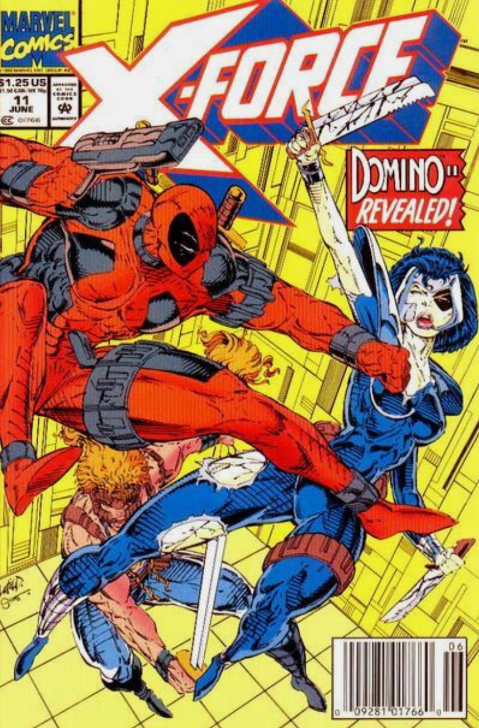 X-FORCE #11 1992 (1ST APP REAL DOMINO) NEWSSTAND X-Force MARVEL COMCS
