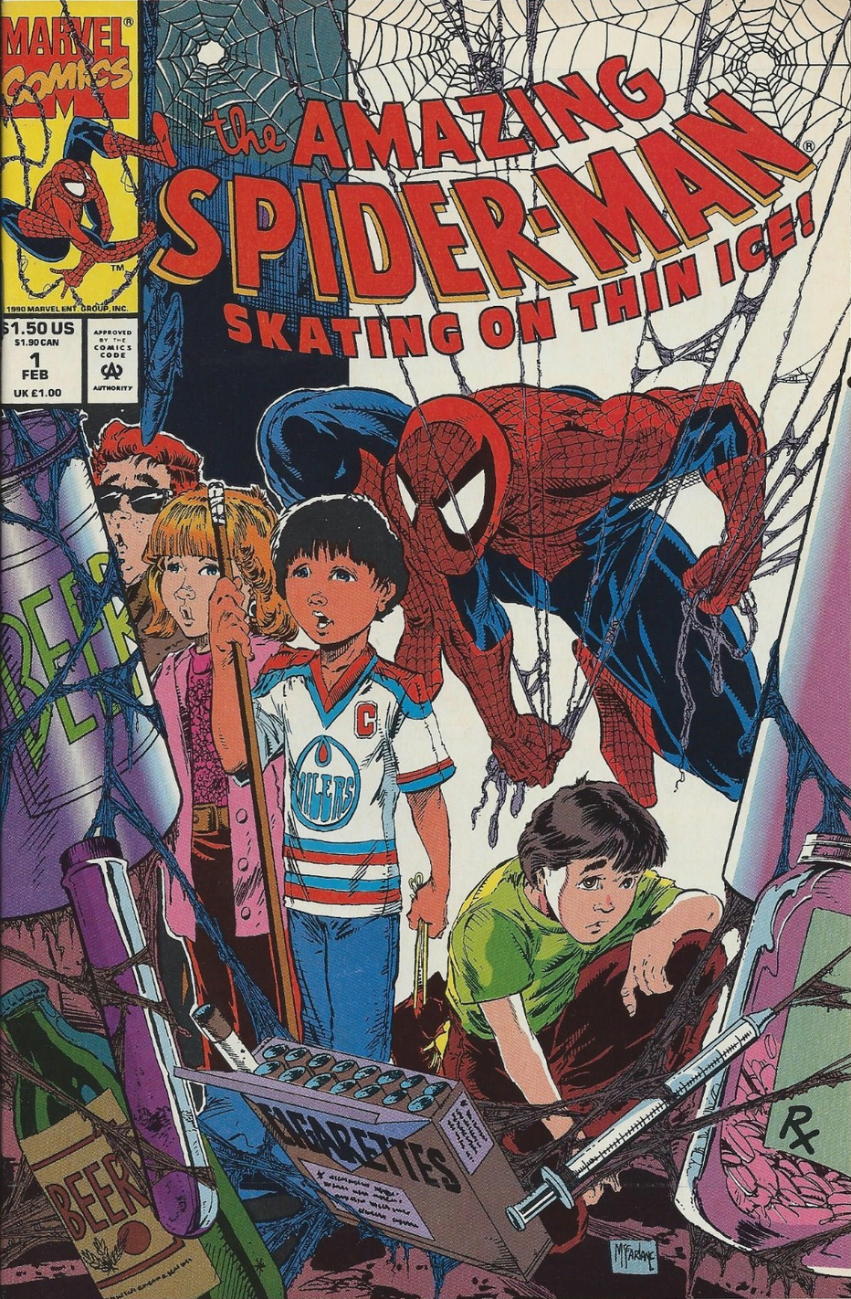 AMAZING SPIDER-MAN #1 SKATING ON THIN ICE GIVEAWAY PROMO TODD MCFARLANE 1990