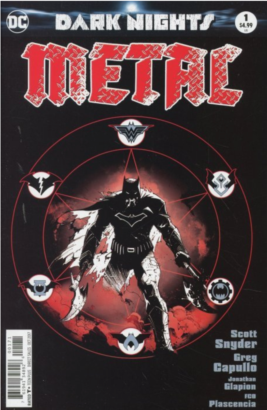 DARK NIGHTS METAL #1 1:100 B&W MIDNIGHT RELEASE BATMAN VARIANT 2017