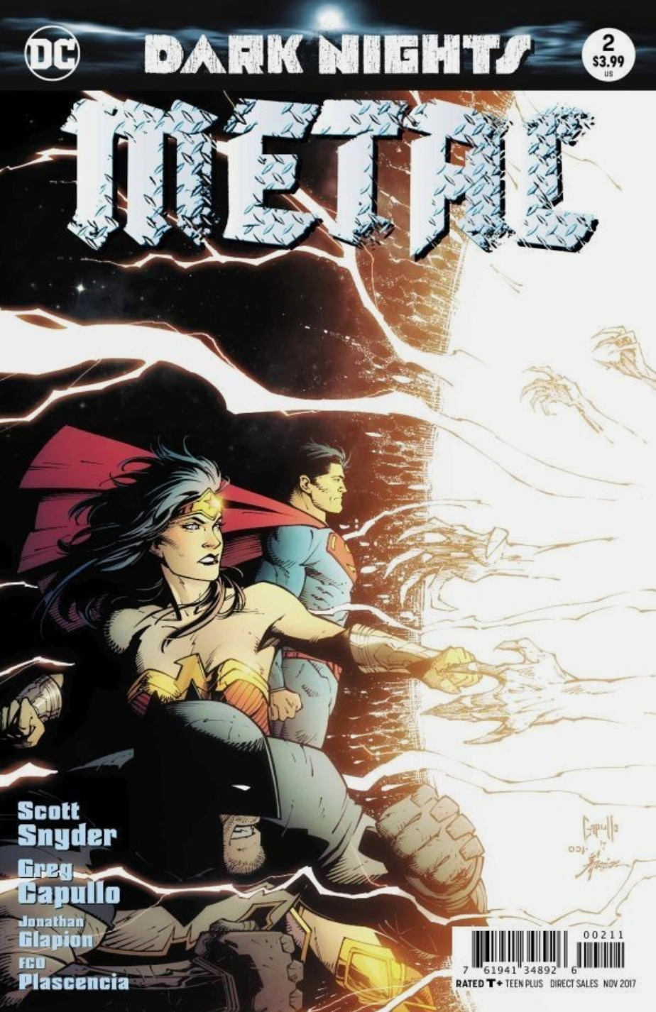 DARK NIGHTS METAL #2 CAPULLO FOIL STAMPED 1ST PRINT 2017