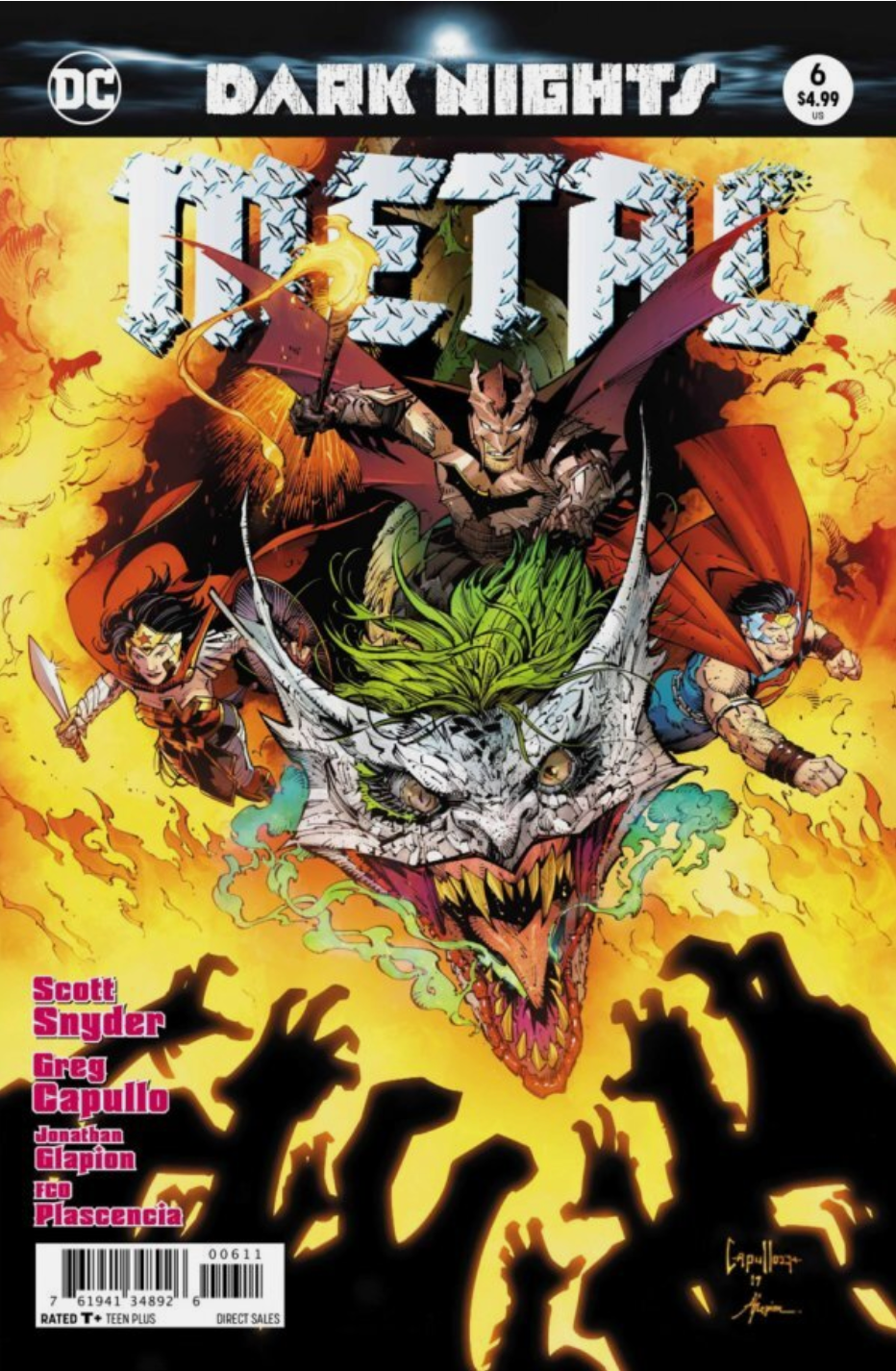 DARK NIGHTS METAL #6 CAPULLO FOIL STAMPED 1ST PRINT 2017
