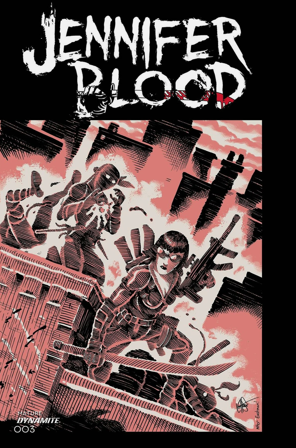 JENNIFER BLOOD #3 TMNT HOMAGE HAESER VARIANT 2021
