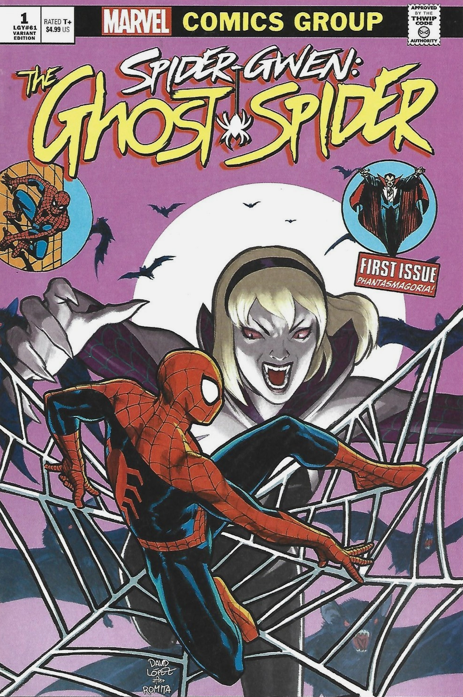 SPIDER-GWEN GHOST-SPIDER #1 LOPEZ VAMPIRE VARIANT 2024 Spider-Gwen MARVEL PRH