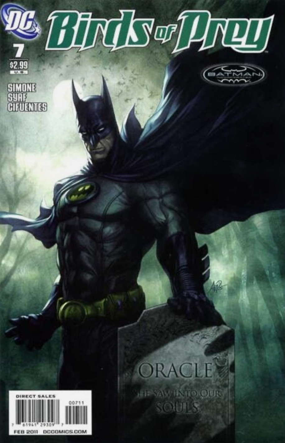 BIRDS OF PREY #7 ARTGERM BATMAN COVER 2011