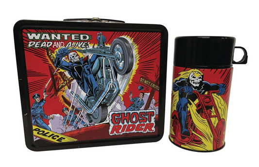 TIN TITANS MARVEL GHOST RIDER PX EXCLUSIVE LUNCHBOX & BEVERAGE CONTAINER SURREAL ENTERTAINMENT