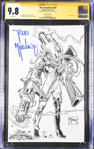 9.8 CGC SCORCHED SPAWN #50 1:250 INK VARIANT SIGNED TODD MCFARLANE [4780480001] Spawn CGC