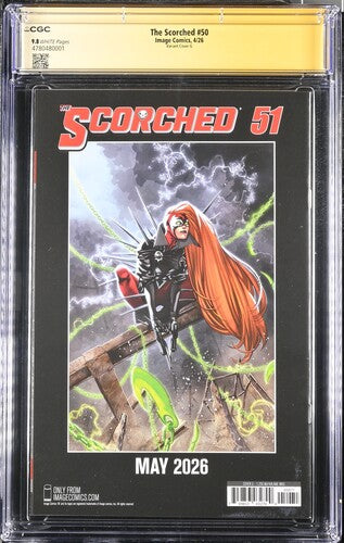 9.8 CGC SCORCHED SPAWN #50 1:250 INK VARIANT SIGNED TODD MCFARLANE [4780480001] Spawn CGC