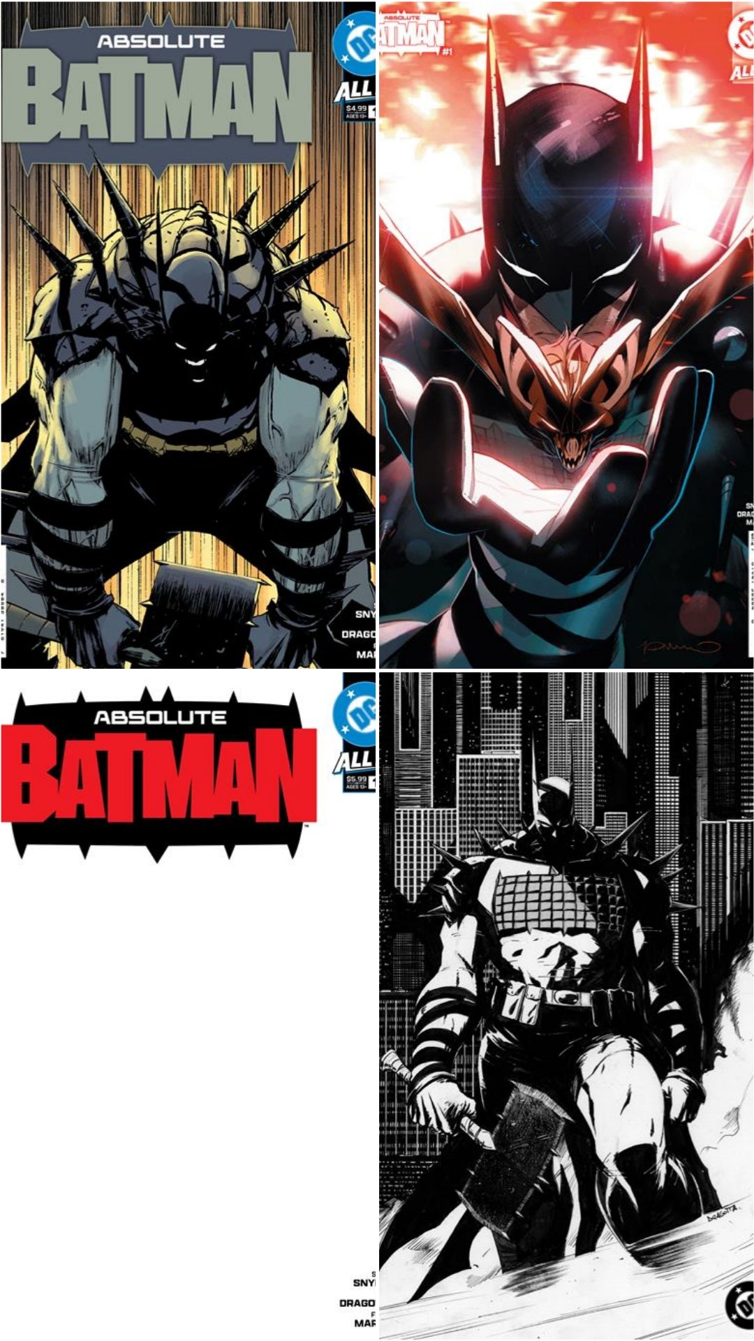 12/25/2024 ABSOLUTE BATMAN #1 4TH PRINT 4 COVER SET