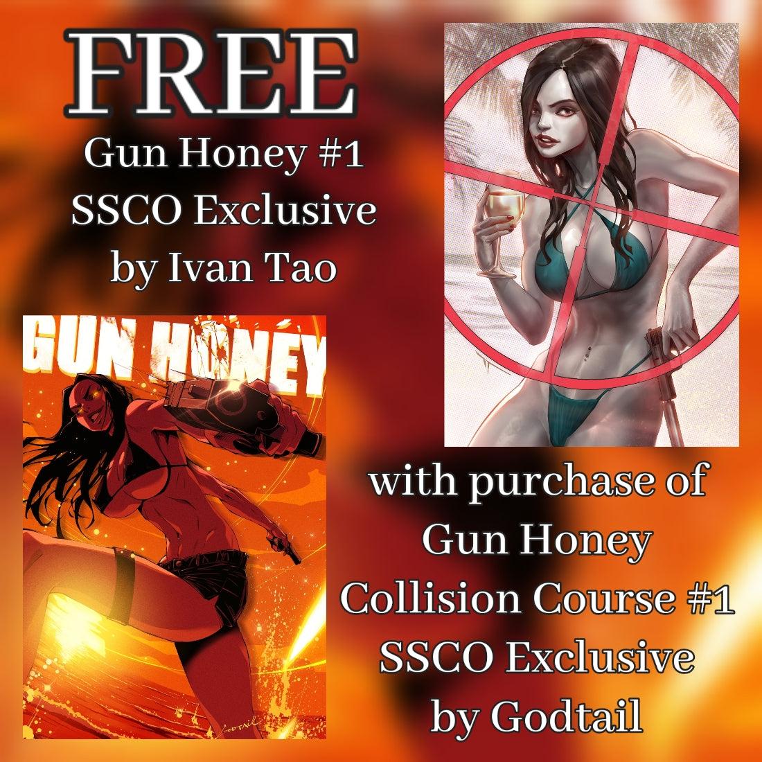 05/15/2024 GUN HONEY COLLISION COURSE #1 SSCO GODTAIL EXCLUSIVE VARIANT Gun Honey TITAN COMICS   
