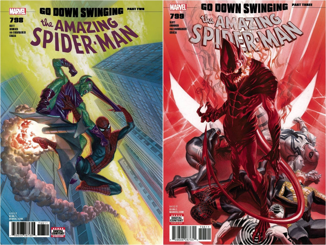 AMAZING SPIDER-MAN #798 & #799 ALEX ROSS (1ST APP RED GOBLIN) 2018 SET Amazing Spider-Man MARVEL COMICS   