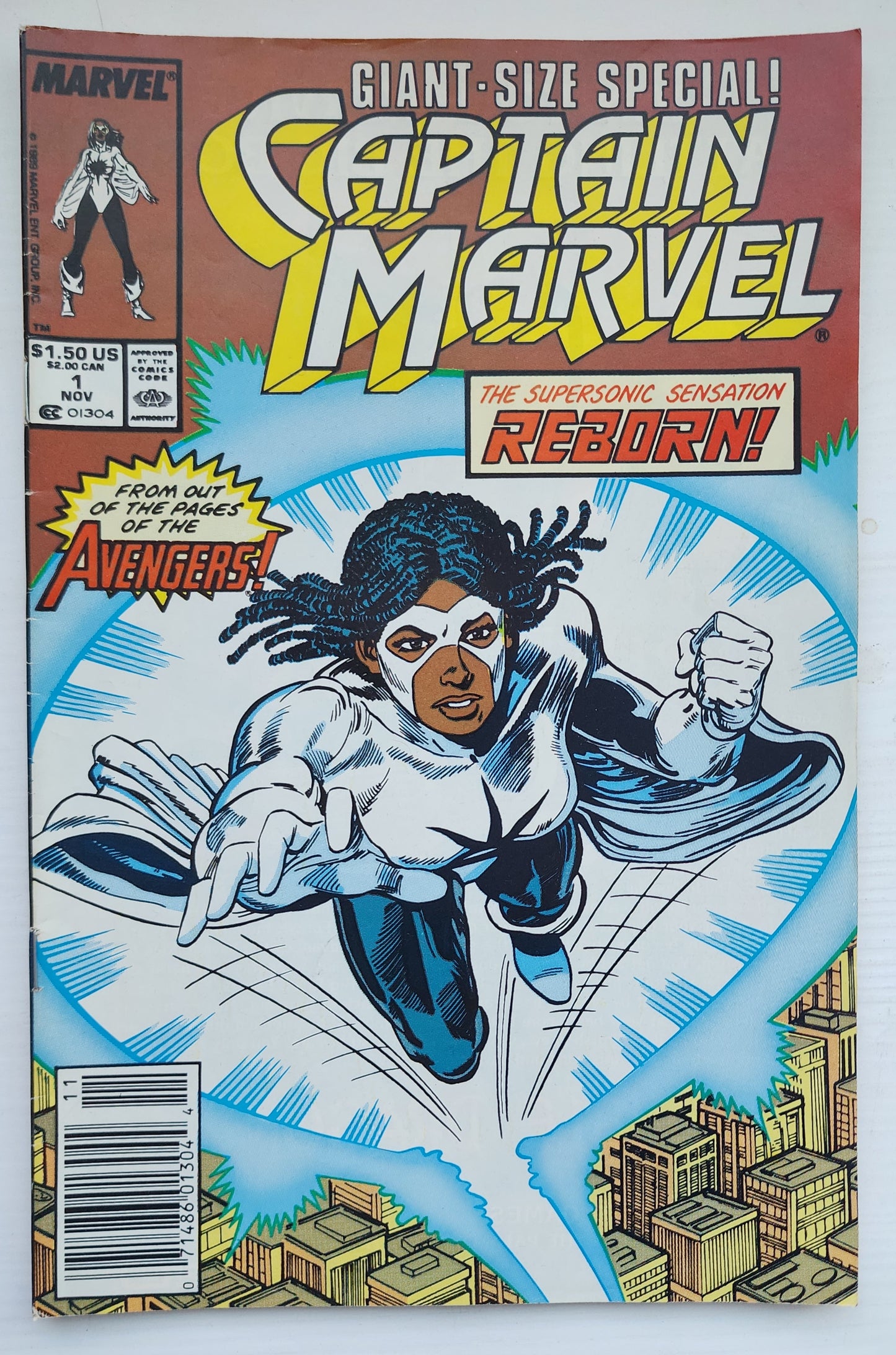CAPTAIN MARVEL GIANT SIZE SPECIAL #1 MONICA RAMBEAU NEWSSTAND 1989 Captain Marvel MARVEL COMICS