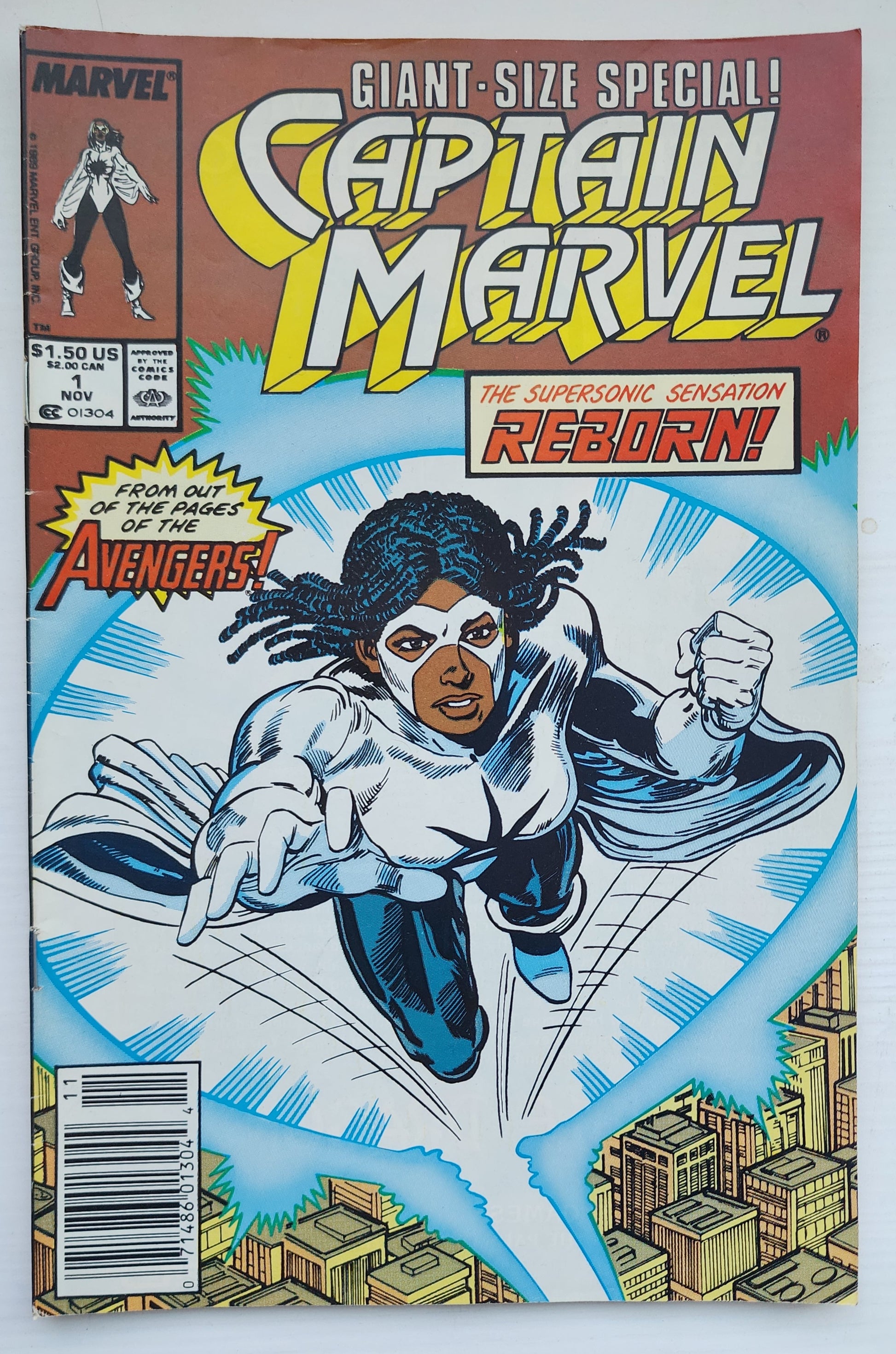 CAPTAIN MARVEL GIANT SIZE SPECIAL #1 MONICA RAMBEAU NEWSSTAND 1989 Captain Marvel MARVEL COMICS
