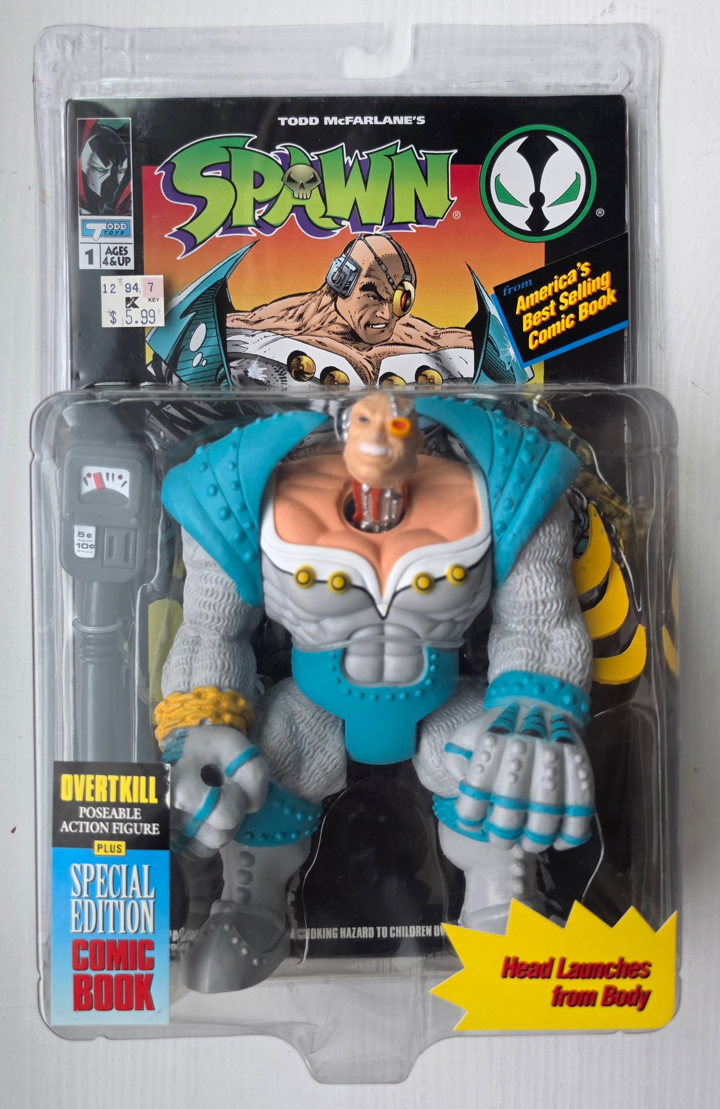 MCFARLANE TOYS SPAWN OVERTKILL WITH COMIC BOOK [J01] Spawn Todd Toys