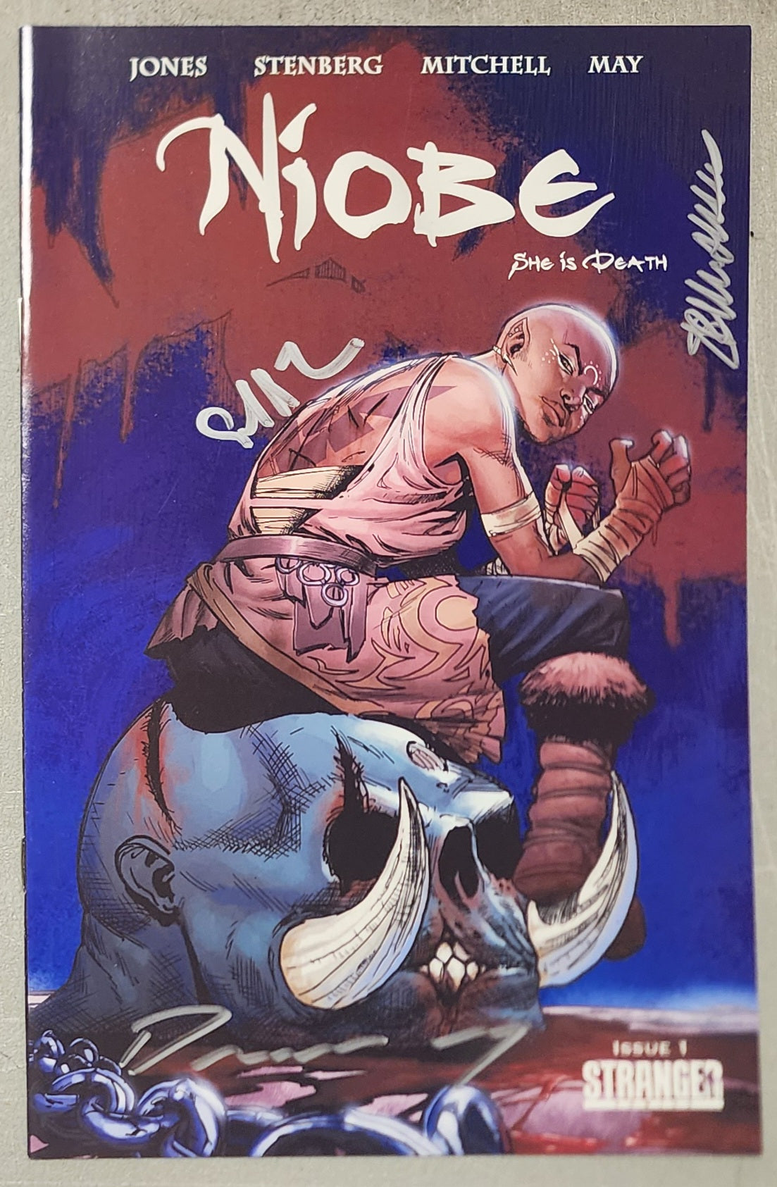 NIOBE SHE IS DEATH #1 VARIANT SIGNED JONES, MAY & Niobe STRANGER COMICS